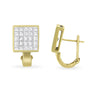 Aretes Huggie cuadrados con diamantes talla princesa de engaste invisible de 3 1/5 ct. p.t. en oro amarillo de 14K, color G-H, claridad VS1-VS2, foto 2