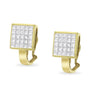 Aretes Huggie cuadrados con diamantes talla princesa de engaste invisible de 3 1/5 ct. p.t. en oro amarillo de 14K, color G-H, claridad VS1-VS2, foto 5