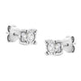 Aretes de botón solitarios Miracle-Set con diamantes redondos talla brillante de 1 ct. p.t. en plata de ley, foto 4