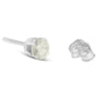 Aretes de botón clásicos de 4 garras con diamantes sal y pimienta talla redonda en plata de ley, foto 7