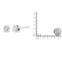 Aretes de botón clásicos de 4 garras con diamantes sal y pimienta talla redonda en plata de ley, foto 11