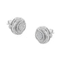 1/4 Ct. T.W. Baguette and Round Diamond Swirl Love Knot Stud Earrings in Sterling Silver, photo 1