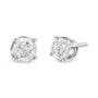 Aretes de botón clásicos de 4 garras con diamantes sal y pimienta talla redonda en plata de ley, foto 6