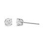 Aretes de botón clásicos de 4 garras con diamantes sal y pimienta talla redonda en plata de ley, foto 8