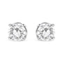 Aretes de botón clásicos de 4 garras con diamantes cultivados en laboratorio de 3/4 ct. p.t. en oro blanco de 14K, foto 1