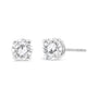 Aretes de botón clásicos de 4 garras con diamantes cultivados en laboratorio de 3/4 ct. p.t. en oro blanco de 14K, foto 2
