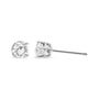 Aretes de botón clásicos de 4 garras con diamantes cultivados en laboratorio de 3/4 ct. p.t. en oro blanco de 14K, foto 4