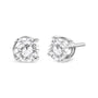 Aretes de botón clásicos de 4 garras con diamantes cultivados en laboratorio de 3/4 ct. p.t. en oro blanco de 14K, foto 5