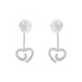 Aretes de frente y atrás de corazón con remolino y diamantes de 1/4 ct. p.t. en plata de ley, foto 4