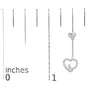 Aretes de frente y atrás de corazón con remolino y diamantes de 1/4 ct. p.t. en plata de ley, foto 6