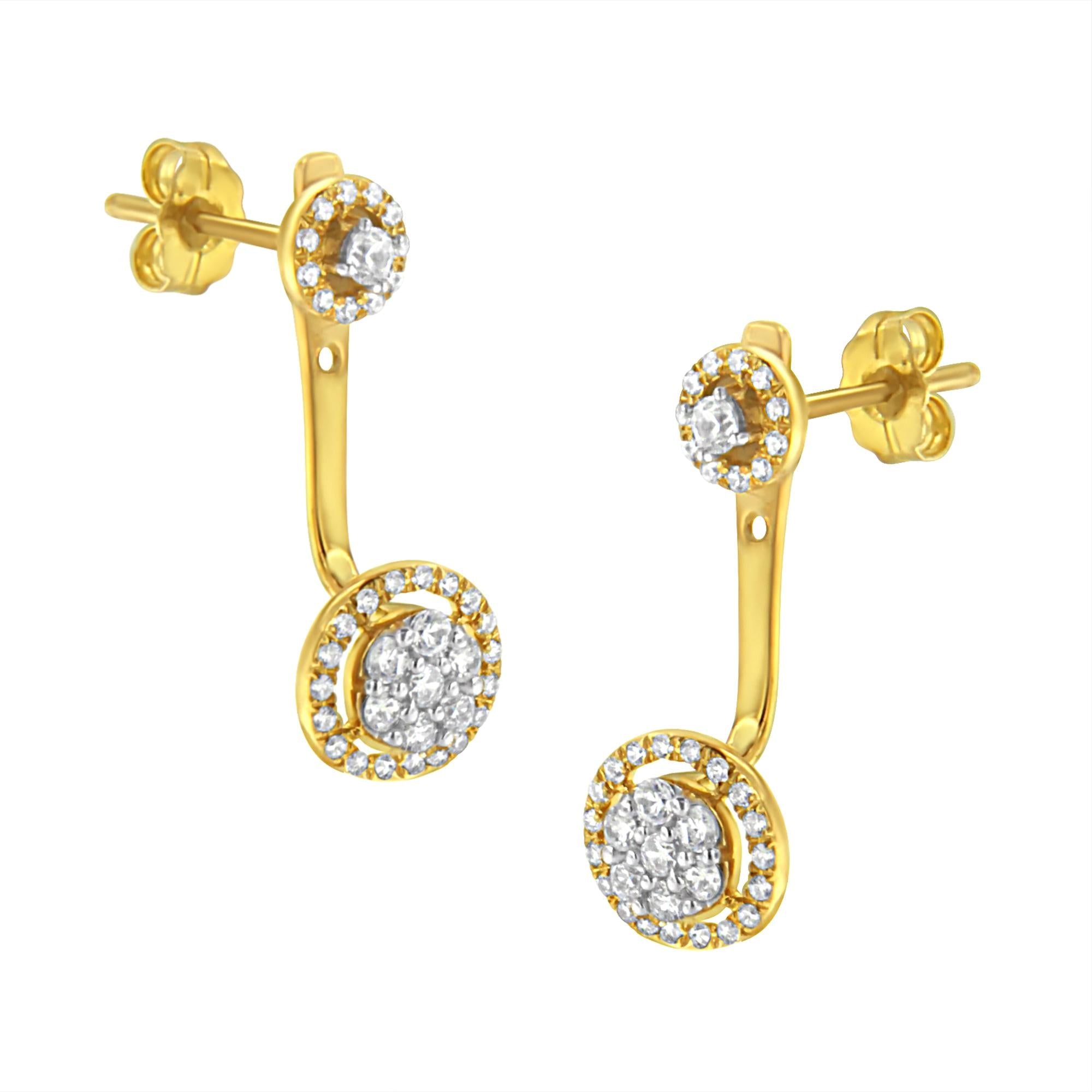 5/8 Ct. T.W. Diamond Removable Stud and Dangle Earrings in 14K Yellow Gold-Plated Sterling Silver, photo 1