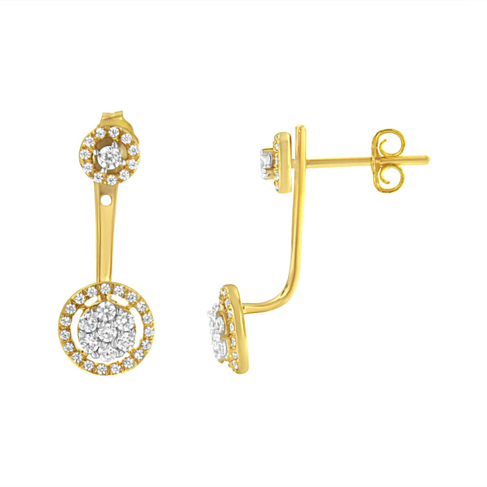 5/8 Ct. T.W. Diamond Removable Stud and Dangle Earrings in 14K Yellow Gold-Plated Sterling Silver, photo 2