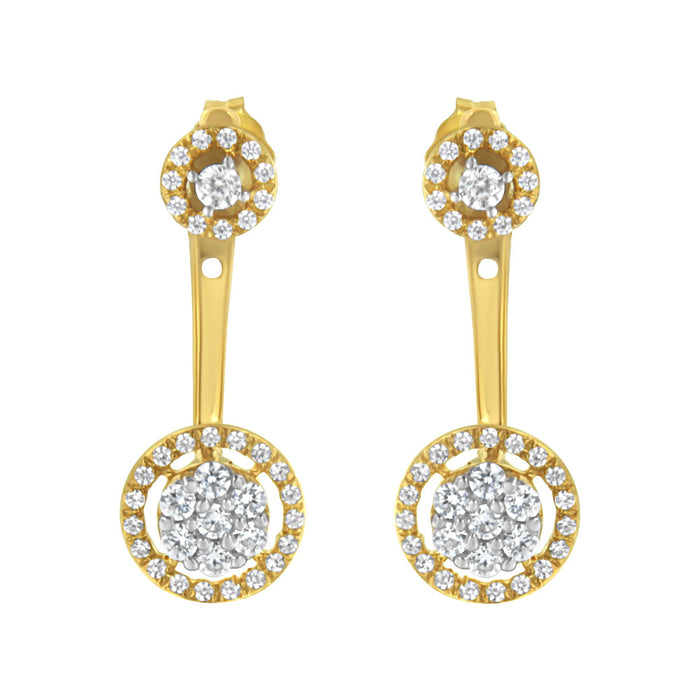 5/8 Ct. T.W. Diamond Removable Stud and Dangle Earrings in 14K Yellow Gold-Plated Sterling Silver, photo 4