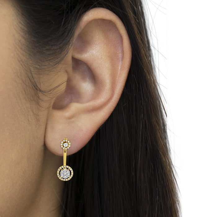 5/8 Ct. T.W. Diamond Removable Stud and Dangle Earrings in 14K Yellow Gold-Plated Sterling Silver, photo 3