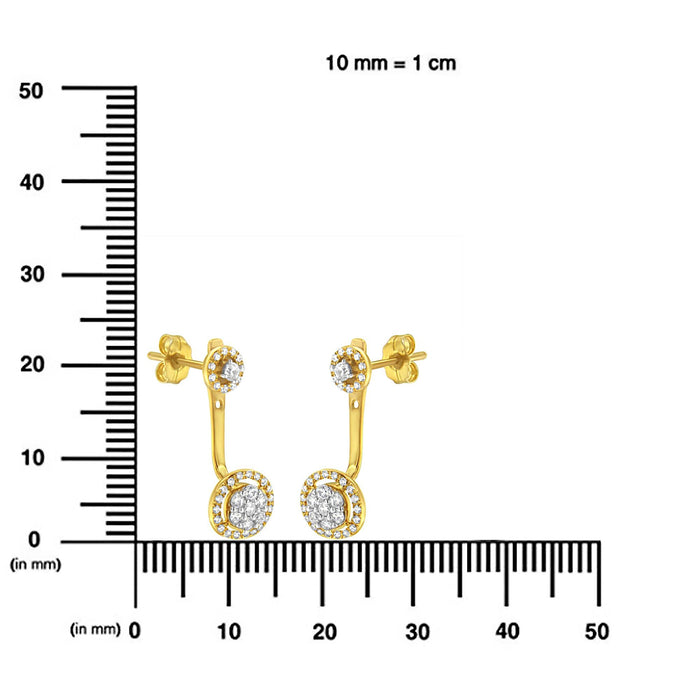 5/8 Ct. T.W. Diamond Removable Stud and Dangle Earrings in 14K Yellow Gold-Plated Sterling Silver, photo 6