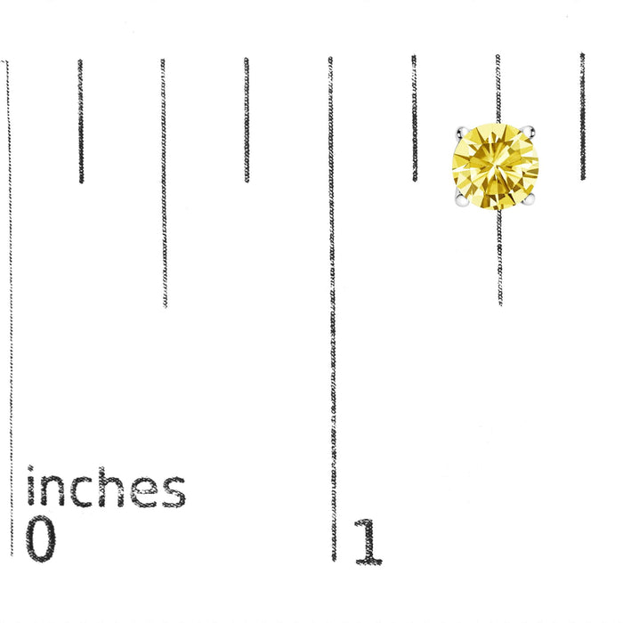 Lab-Grown Yellow Diamond Solitaire Stud Earrings in 14K Gold, photo 26