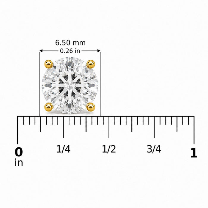 IGI Certified Lab-Grown Diamond Solitaire Stud Earrings in 14K Gold, photo 47