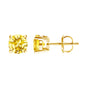 Lab-Grown Yellow Diamond Solitaire Stud Earrings in 14K Gold, photo 19