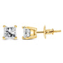 1/2 Ct. T.W. Princess-Cut Diamond Solitaire Stud Earrings with Screwbacks in 14K Yellow Gold, photo 2