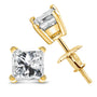 1/2 Ct. T.W. Princess-Cut Diamond Solitaire Stud Earrings with Screwbacks in 14K Yellow Gold, photo 4