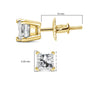 1/2 Ct. T.W. Princess-Cut Diamond Solitaire Stud Earrings with Screwbacks in 14K Yellow Gold, photo 5