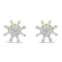 0.50 Ct. T.W. Round and Baguette Diamond Stud Earrings in 10K Yellow Gold, photo 1