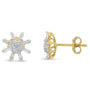0.50 Ct. T.W. Round and Baguette Diamond Stud Earrings in 10K Yellow Gold, photo 2