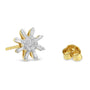 0.50 Ct. T.W. Round and Baguette Diamond Stud Earrings in 10K Yellow Gold, photo 5