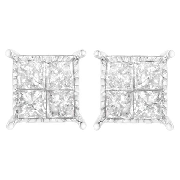 3/4 Ct. T.W. Composite Diamond Stud Earrings in Sterling Silver, photo 1