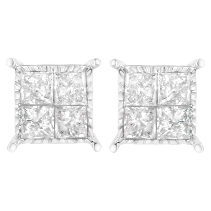 3/4 Ct. T.W. Composite Diamond Stud Earrings in Sterling Silver, photo 1