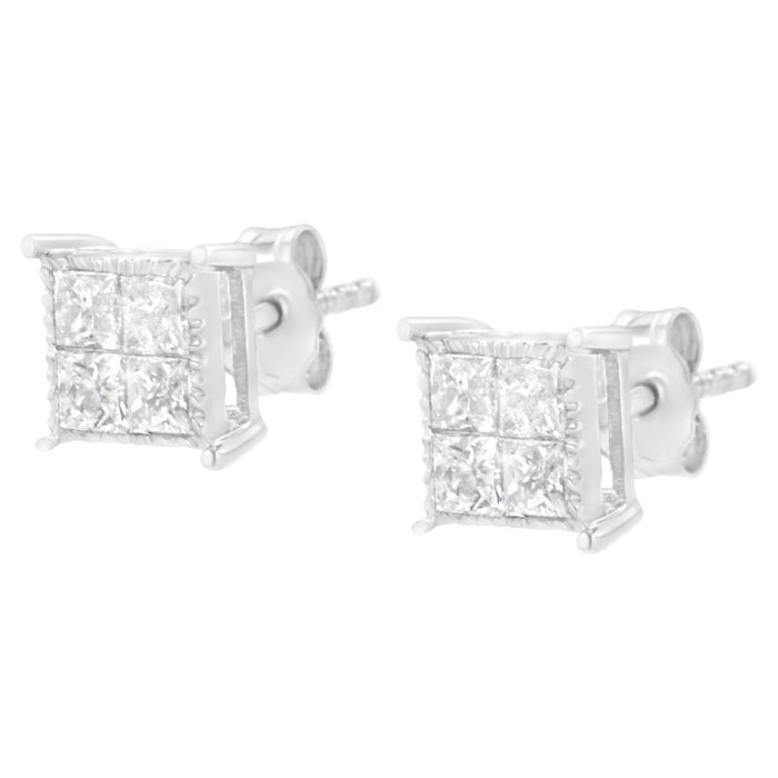 3/4 Ct. T.W. Composite Diamond Stud Earrings in Sterling Silver, photo 5