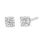 Aretes de botón Miracle-Set con diamantes redondos de 1/10 ct. p.t. en plata de ley, foto 4