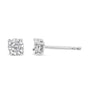 Aretes de botón Miracle-Set con diamantes redondos de 1/10 ct. p.t. en plata de ley, foto 10