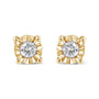 Aretes de botón Miracle-Set con diamantes redondos de 1/10 ct. p.t. en plata de ley, foto 3