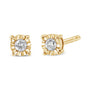 Aretes de botón Miracle-Set con diamantes redondos de 1/10 ct. p.t. en plata de ley, foto 6