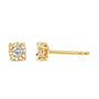 Aretes de botón Miracle-Set con diamantes redondos de 1/10 ct. p.t. en plata de ley, foto 12