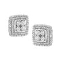 Diamond Accented Square-Shaped Milgrain Stud Earrings in Sterling Silver, photo 7