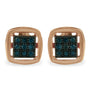 0.25 Ct. T.W. Rose-Cut Treated Blue Diamond Stud Earrings in Rose-Plated Sterling Silver, photo 1