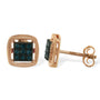 0.25 Ct. T.W. Rose-Cut Treated Blue Diamond Stud Earrings in Rose-Plated Sterling Silver, photo 2