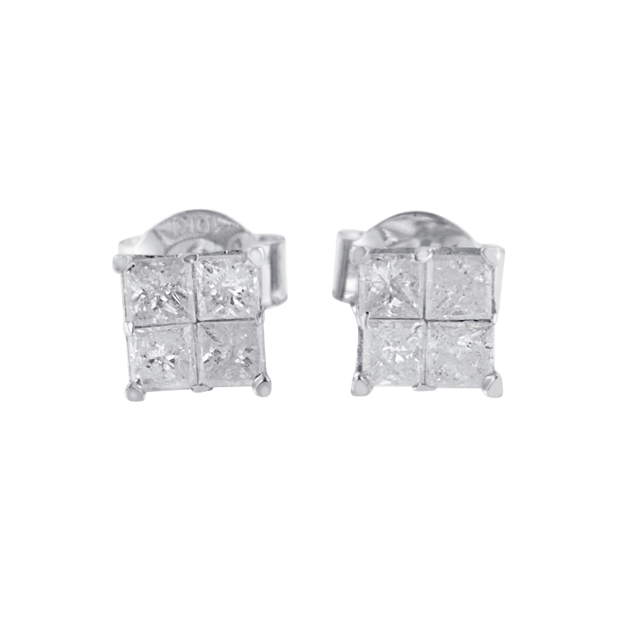 0.60 Ct. T.W. Diamond Stud Earrings in 10K White Gold, photo 1