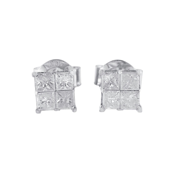 0.60 Ct. T.W. Diamond Stud Earrings in 10K White Gold, photo 1