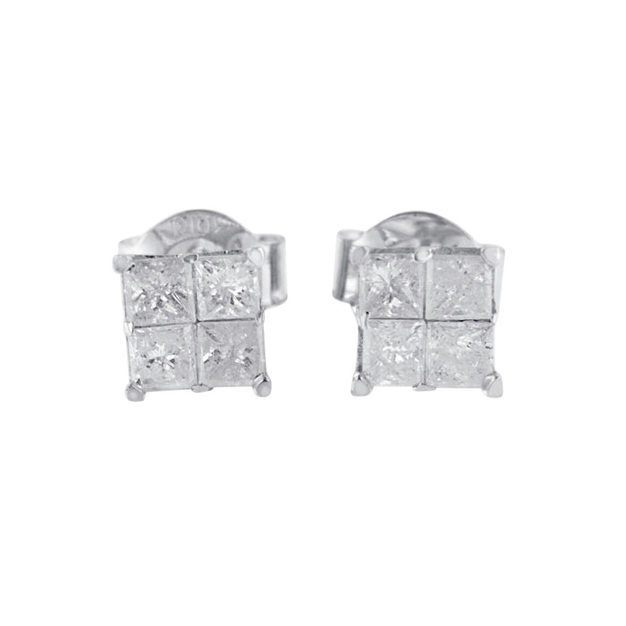 0.60 Ct. T.W. Diamond Stud Earrings in 10K White Gold, photo 1