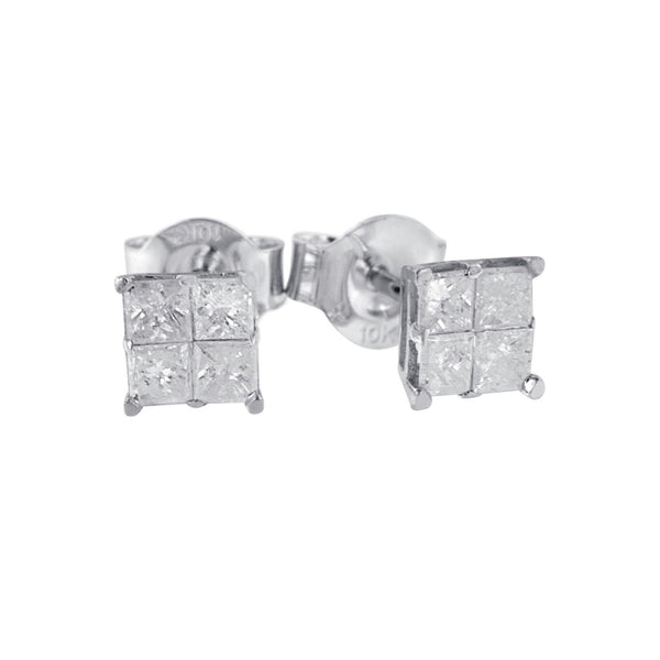 0.60 Ct. T.W. Diamond Stud Earrings in 10K White Gold, photo 2