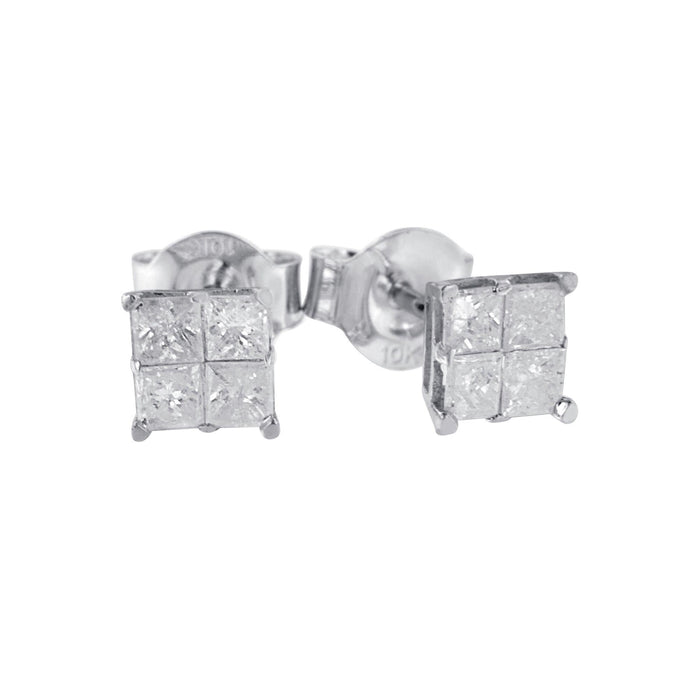 0.60 Ct. T.W. Diamond Stud Earrings in 10K White Gold, photo 2