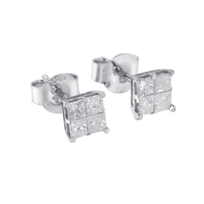 0.60 Ct. T.W. Diamond Stud Earrings in 10K White Gold, photo 3