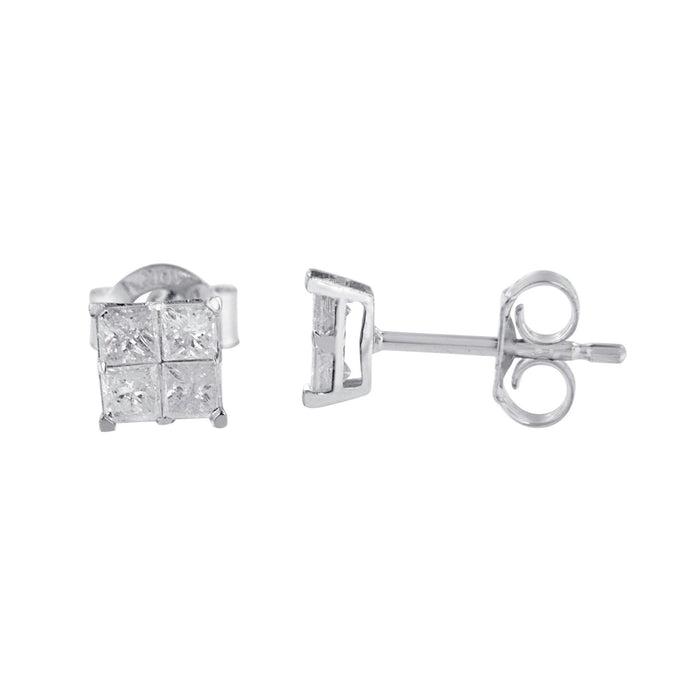 0.60 Ct. T.W. Diamond Stud Earrings in 10K White Gold, photo 4