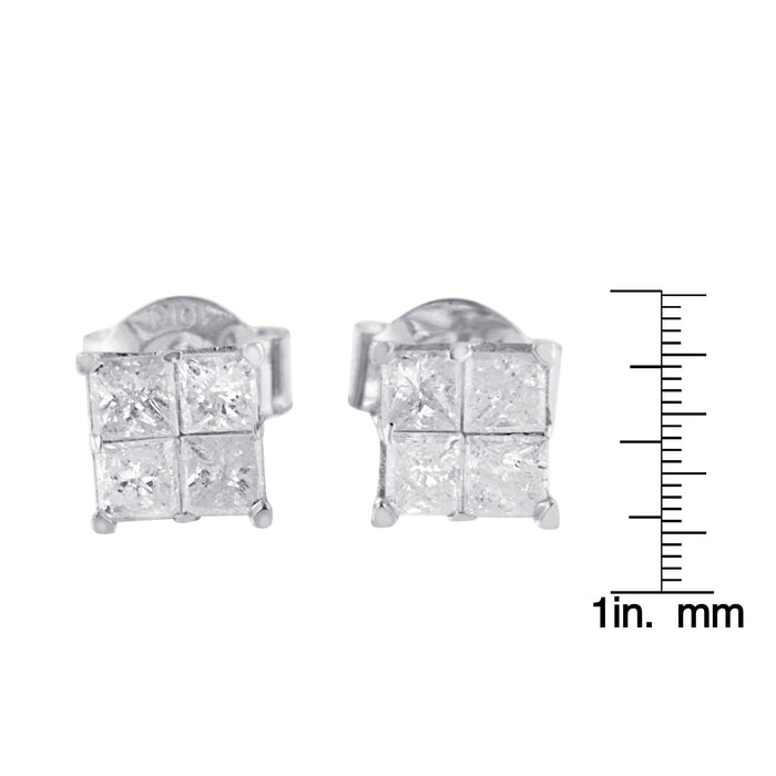0.60 Ct. T.W. Diamond Stud Earrings in 10K White Gold, photo 5