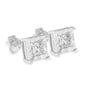 0.25 to 1.25 Ct. T.W. Miracle-Set Princess-Cut Diamond Solitaire Stud Earrings in Sterling Silver, photo 11