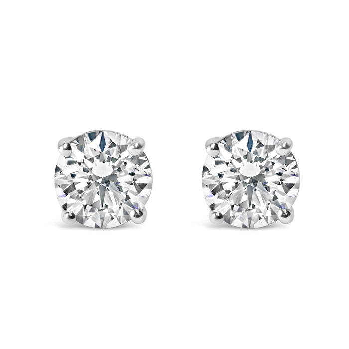 Round Lab-Grown Diamond Solitaire Stud Earrings with Screw Backs in 14K Gold, photo 26