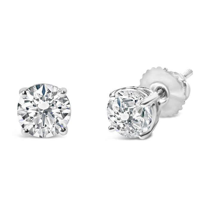 Round Lab-Grown Diamond Solitaire Stud Earrings with Screw Backs in 14K Gold, photo 53